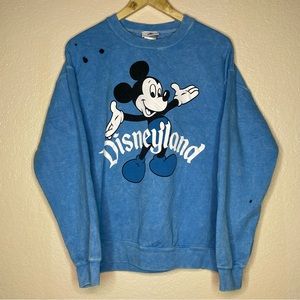 Vintage Y2K Disneyland Crew Neck Sweatshirt Mickey Mouse Graphic Size Medium